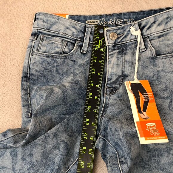NWT Old Navy Womens Jeans Size 2 Blue Denim Rockstar Mid-Rise Skinny Ankle Chic - Picture 6 of 16